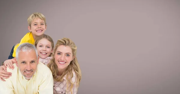 Digitale Composiet Van Familie Samen Met Bruine Achtergrond — Stockfoto