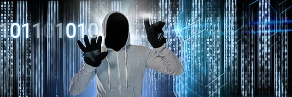 Dijital Görüntü Bir Hırsız Hoodie Içinde Oluşturulan — Stok fotoğraf