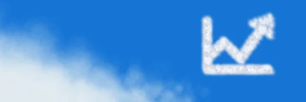 Compuesto Digital Flecha Estadística Cloud Icon Con Cielo —  Fotos de Stock