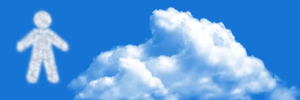 Digital Composite Person Cloud Icon Sky — Stock Photo, Image