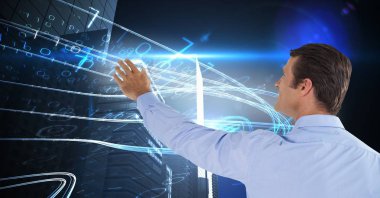 Adamın dijital bileşik ikili akış dokunur