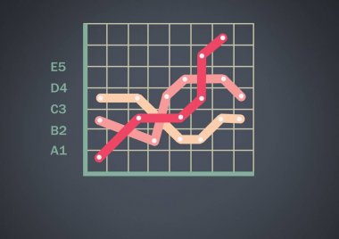 Renkli kılavuz grafik istatistik dijital bileşik
