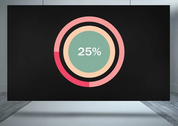 Цифровий Композит Чорного Екрану Кольоровою Статистикою Діаграми Відсотків — стокове фото