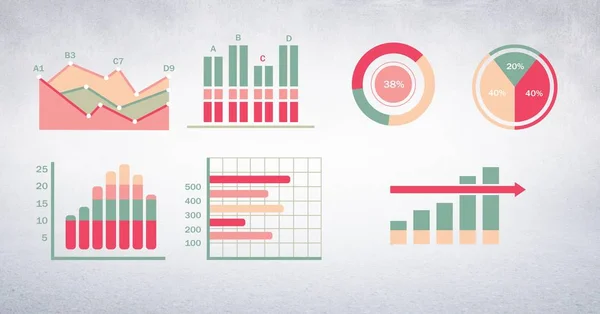 Composite Numérique Statistiques Graphiques Colorées — Photo