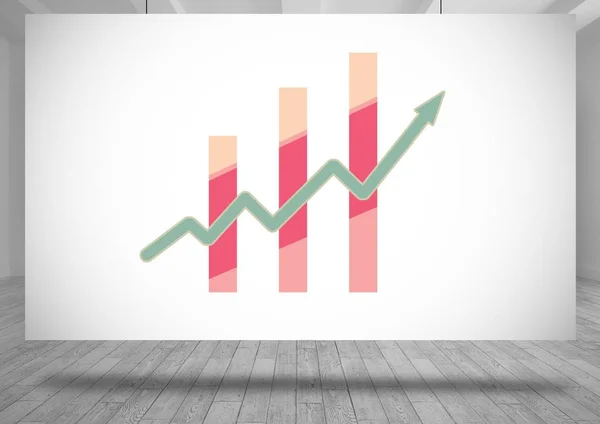 Composito Digitale Statistiche Grafiche Colorate Lavagna — Foto Stock