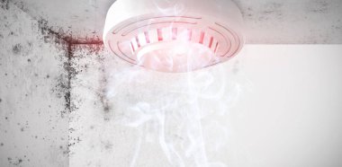 Duman alarmı görüntüsüne bir oda köşe