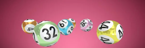 Bolas Loteria Com Nimbers Contra Fundo Marrom Abstrato — Fotografia de Stock