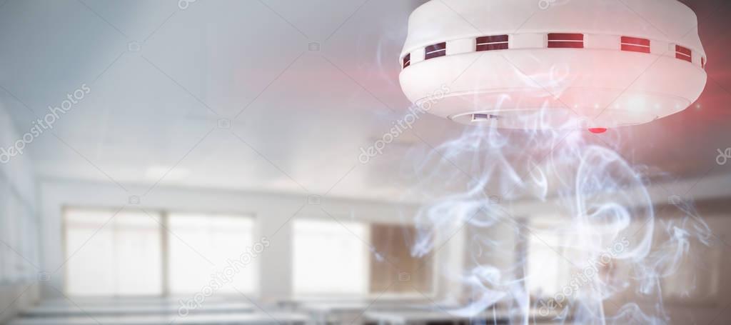 Smoke and fire detector against empty class room