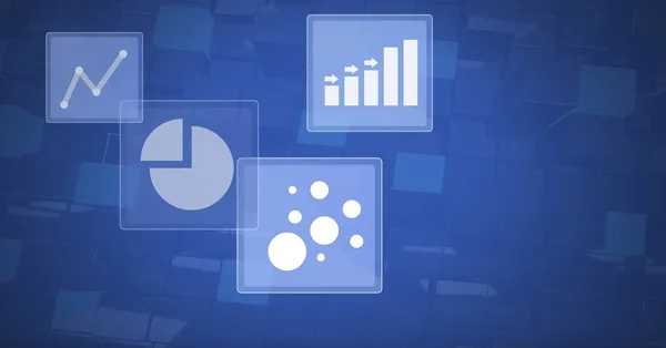 Digitale Composiet Van Statistiek Pictogrammen Bedrijfs Van Grafiek — Stockfoto
