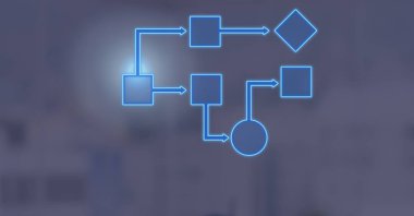 Tel çerçeve mavi arka plan ile dijital bileşik