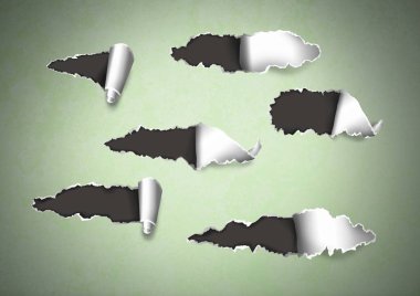 Yırtık kağıt dijital bileşik işaretler sökük