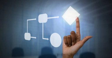 Beyaz tel kafes dokunmadan el dijital bileşik