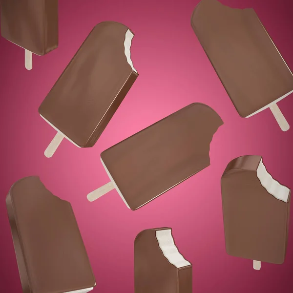 Chocolate Ice Cream Abstract Maroon Background — Stock Photo, Image