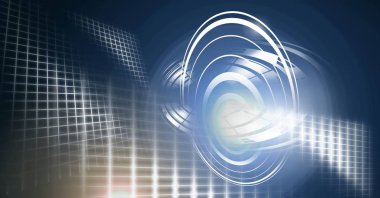 Glowing daire teknoloji arabiriminin dijital bileşik