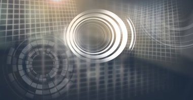 Glowing daire teknoloji arabiriminin dijital bileşik