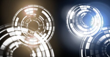 Glowing daire teknoloji arabiriminin dijital bileşik