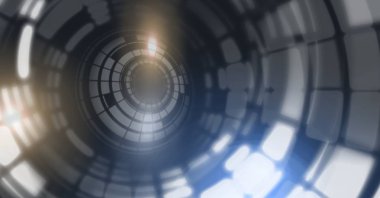 Glowing daire teknoloji arabiriminin dijital bileşik