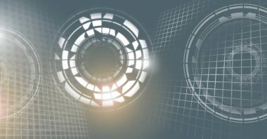 Glowing daire teknoloji arabiriminin dijital bileşik