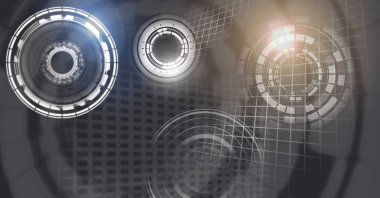 Glowing daire teknoloji arabiriminin dijital bileşik