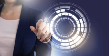 Daire arabirimi dokunmadan el dijital bileşik