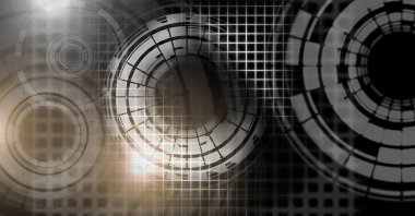 Glowing daire teknoloji arabiriminin dijital bileşik