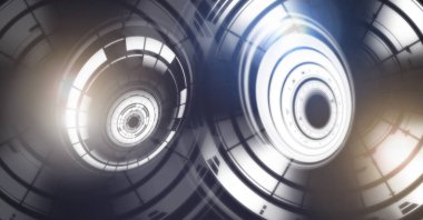 Glowing daire teknoloji arabiriminin dijital bileşik