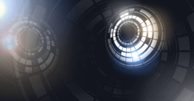 Glowing daire teknoloji arabiriminin dijital bileşik