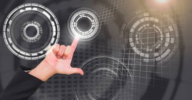 Daire arabirimi dokunmadan el dijital bileşik