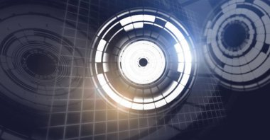 Glowing daire teknoloji arabiriminin dijital bileşik