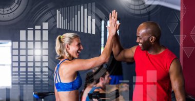 Dijital bileşik atletik spor salonu kutluyor gol insanlarda sağlık arayüzü ile uygun