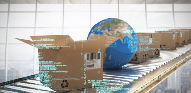 Şehir manzaralı modern oda karşı verilerin görüntü