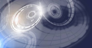 Çevrelerin gri arka plan üzerinde dijital bileşik