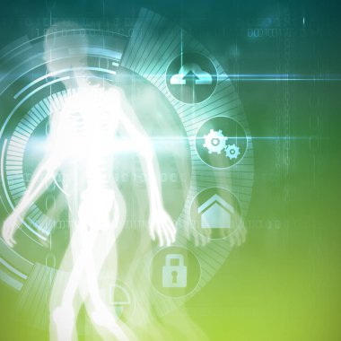 Kızdırma siyah teknoloji arabirimiyle karşı dijital iskelet