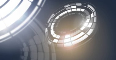 Glowing daire teknoloji arabiriminin dijital bileşik