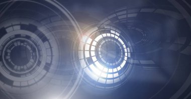 Glowing daire teknoloji arabiriminin dijital bileşik