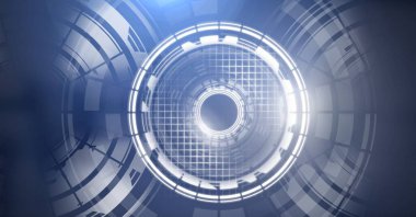 Glowing daire teknoloji arabiriminin dijital bileşik