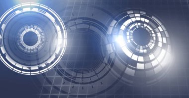 Glowing daire teknoloji arabiriminin dijital bileşik