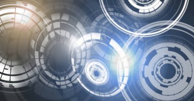 Glowing daire teknoloji arabiriminin dijital bileşik