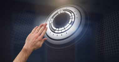 Daire arabirimi dokunmadan el dijital bileşik