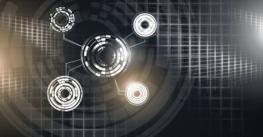 Glowing daire teknoloji arabiriminin dijital bileşik