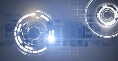 Glowing daire teknoloji arabiriminin dijital bileşik