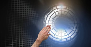 Daire arabirimi dokunmadan el dijital bileşik