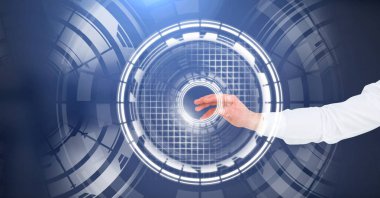 Daire arabirimi dokunmadan el dijital bileşik