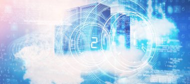 Bilgisayar grafik görüntü objektif arabirimi sunucu rafları gökyüzü ve bulut karşı karşı