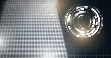 Glowing daire teknoloji arabiriminin dijital bileşik