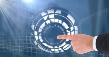 Daire arabirimi dokunmadan el dijital bileşik