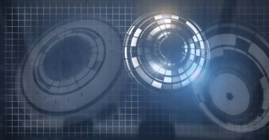 Glowing daire teknoloji arabiriminin dijital bileşik