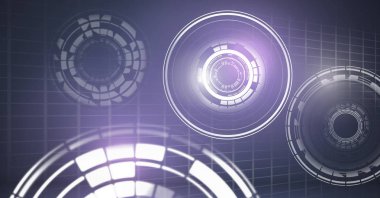 Glowing daire teknoloji arabiriminin dijital bileşik