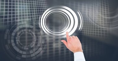 Daire arabirimi dokunmadan el dijital bileşik