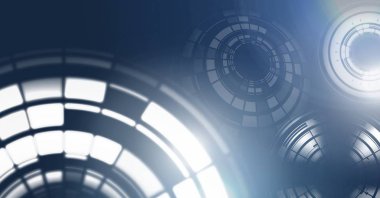 Glowing daire teknoloji arabiriminin dijital bileşik